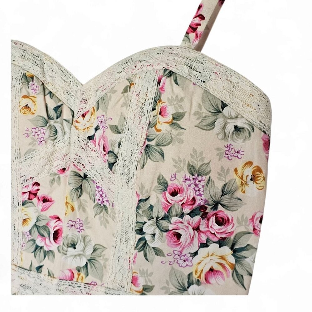 REVOLVE Minuet White Floral Mini Dress with Pink and Green Accents - Picture 4 of 15